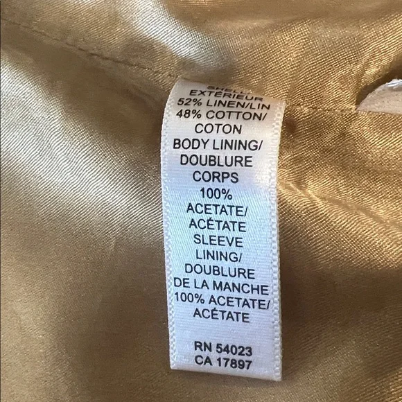 Banana Republic Men's Tan Linen-Blend Blazer - Single-Breasted Jacket 46 R - Picture 7 of 10